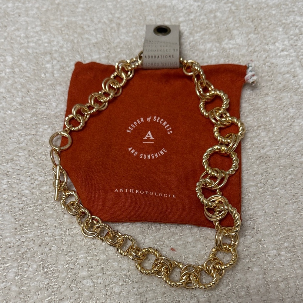 Anthropologie Twisted Gold necklace